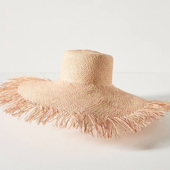 New Eugenia Kim Valentina Frayed Edge Palm Straw Adjustable Nude/Multi Sun Hat main image 8